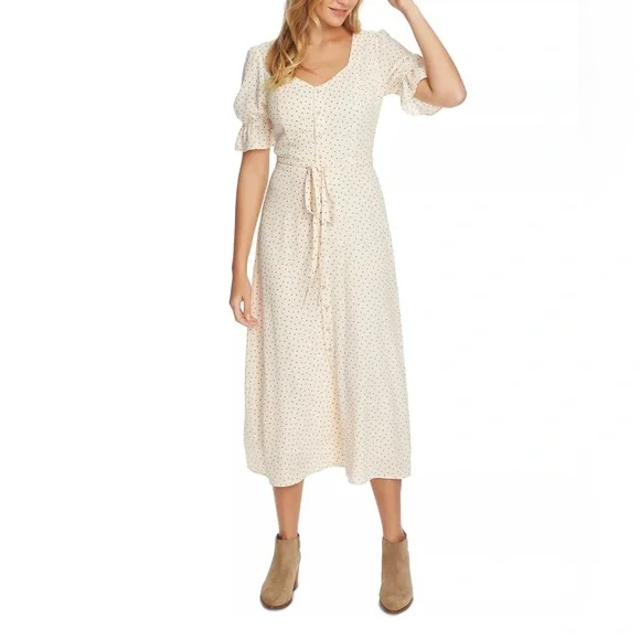 1.state midi dress 1.STATE Puffed Sleeve Midi Dress